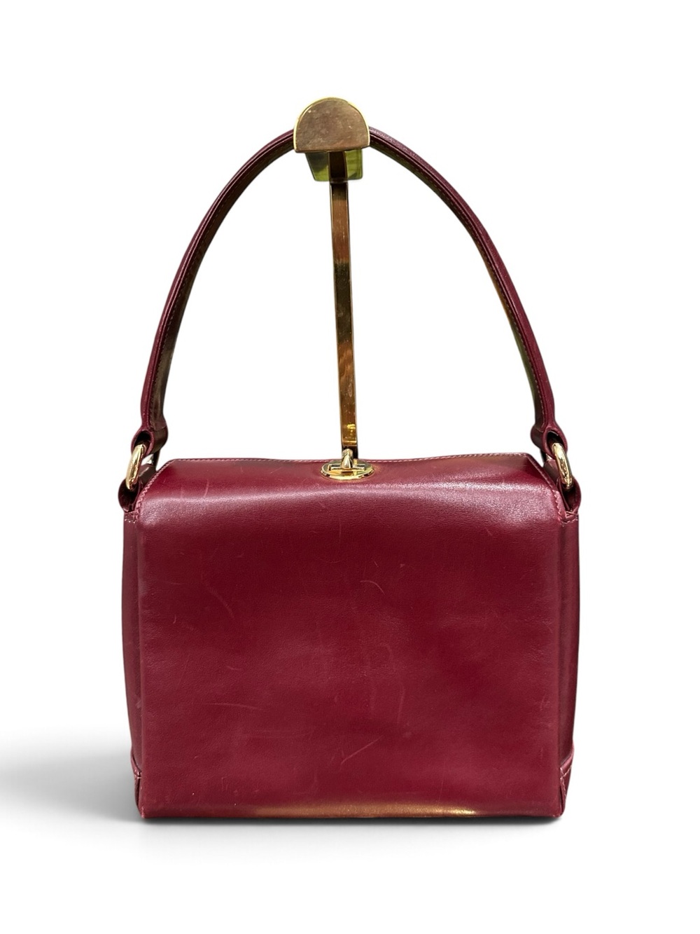 Vintage 1960s 70s Gucci Oxblood Leather Box Bag